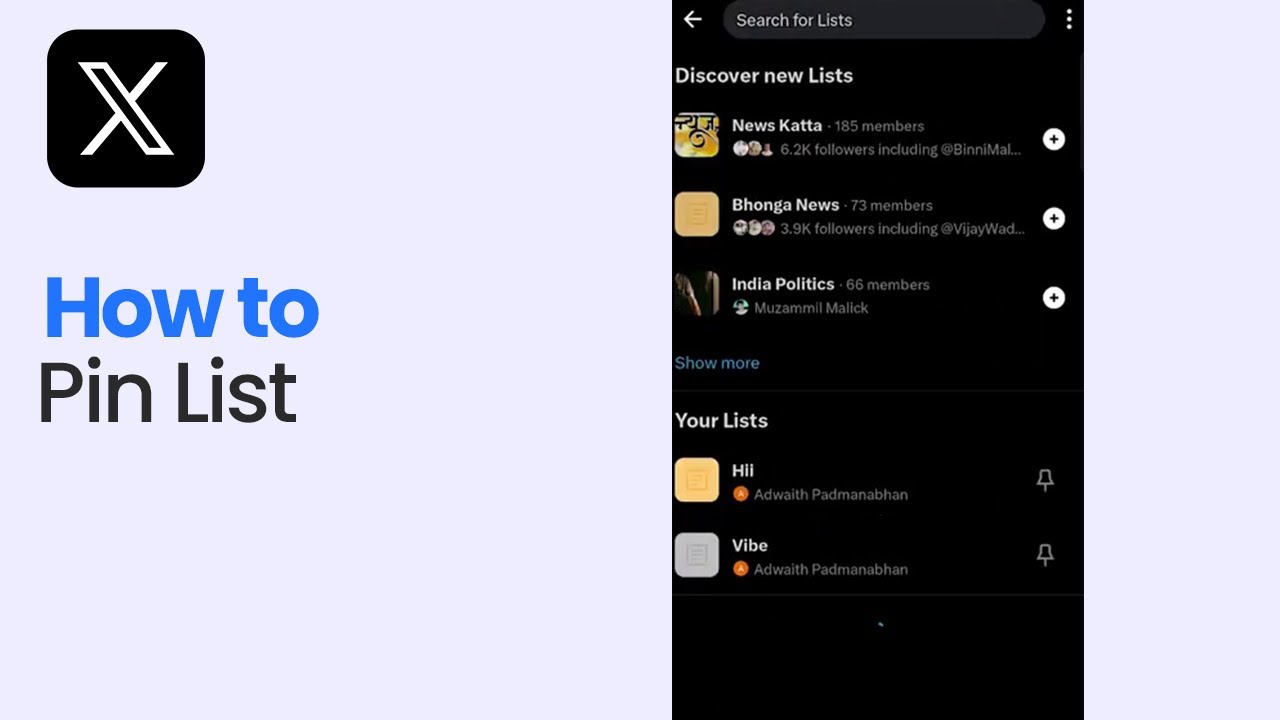 How to Pin List on X