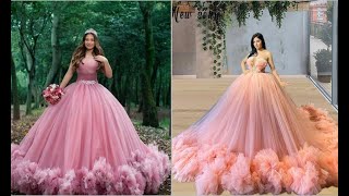 Pink Ball Gowns For Weddingbig Tail Frocks
