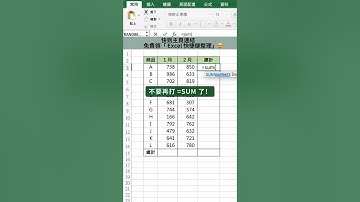 不要再打 =SUM 了！#Excel百科 #Excel教學