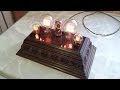 'Neon Stage' Single digit IN-18 nixie clock with vintage neon lamps