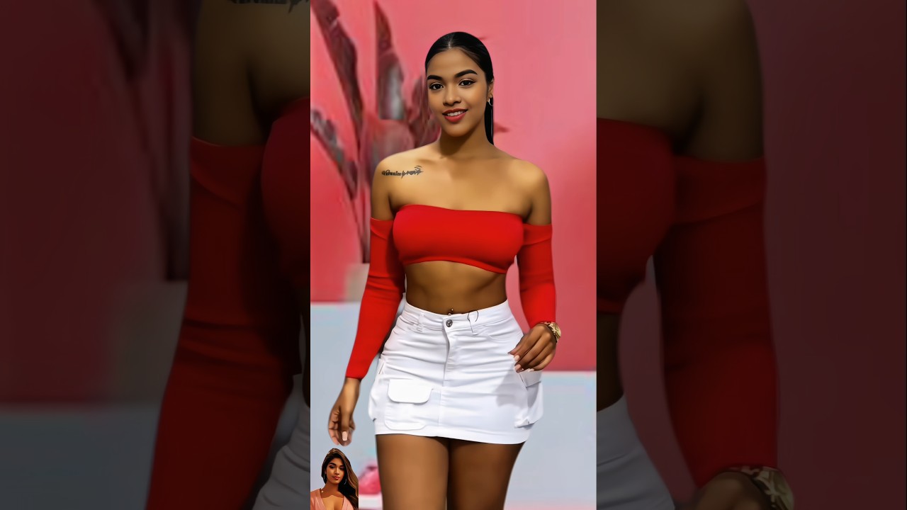 🔥 Bold Red & White Outfit | Stunning Crop Top & Mini Skirt Look ✨