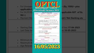 OPTCL Recruitment 2023//Odisha Power Transmission Corporation Limited (OPTCL)Maintenance Trainee👍👍👍