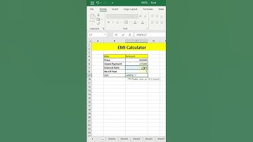EMI Calculator In Excel sheet