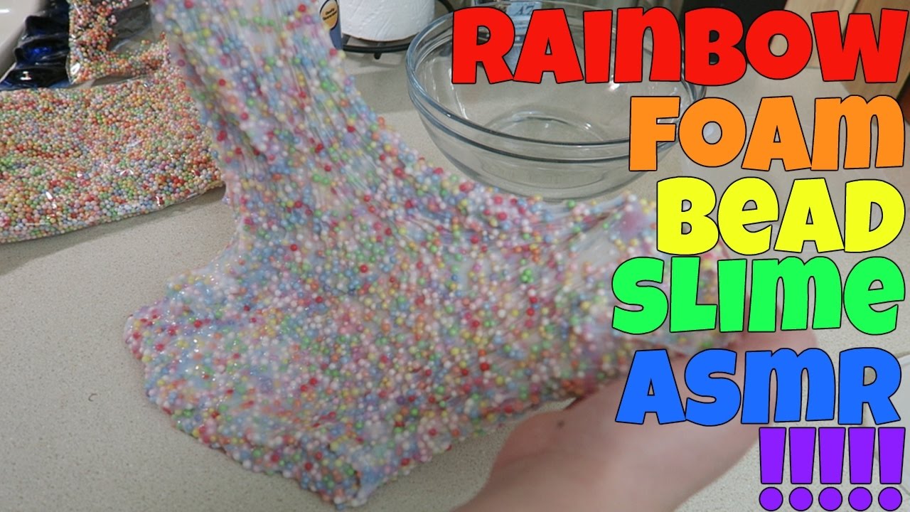 Rainbow Foam Bead Slime ASMR HOW TO | TiaVapes Review
