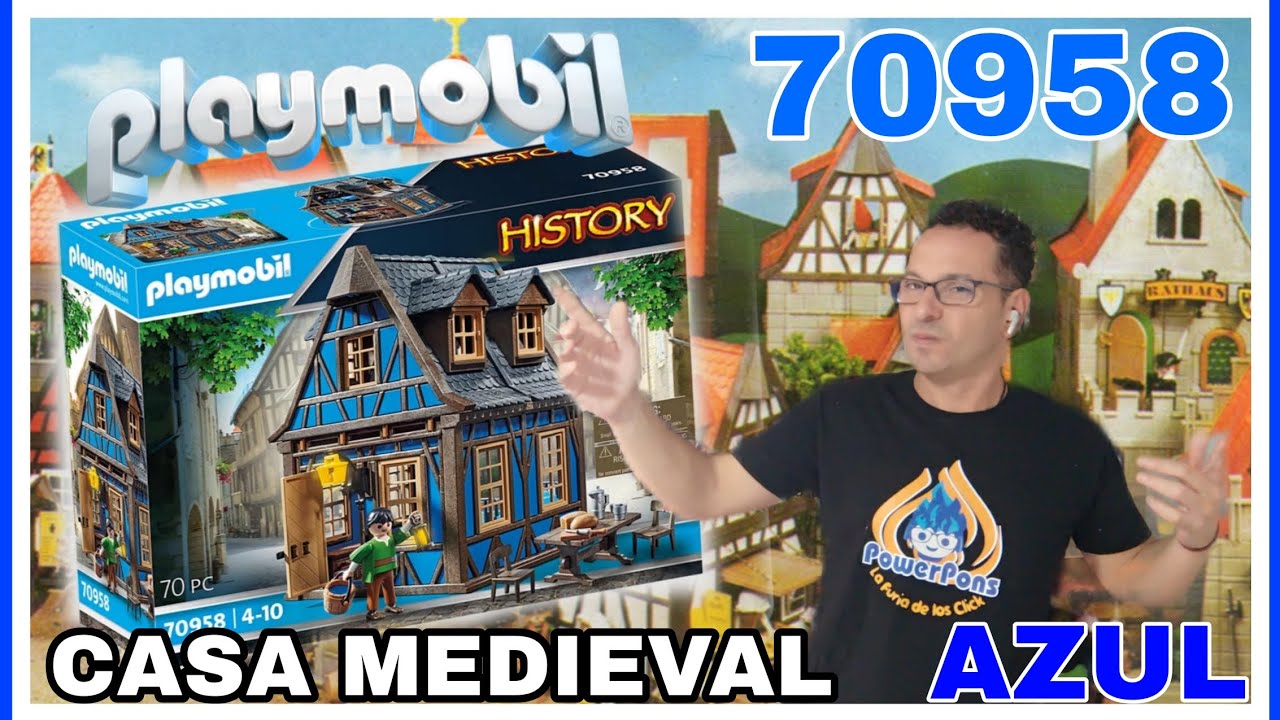 🗡️PLAYMOBIL CASA MEDIEVAL AZUL 70958, UNBOXING DE CASAS MEDIEVALES DE  TIPO STECK🗡️