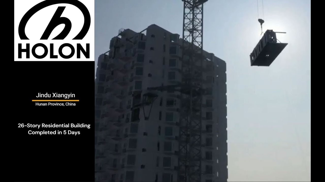 Holon Building BROAD Holon Jindu Residential Tower: 26 stories in 5 days! - YouTube