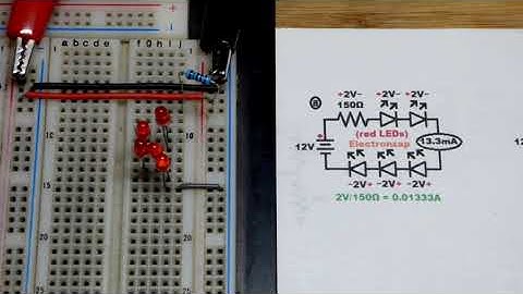 5 Series Red LEDs Circuit Voltages Multimeter Measured