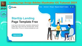 Landing Page Design । Adobe illustrator CC Tutorial 2021