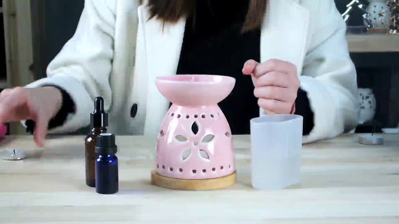 How to use ceramic oil burnerPink flower YouTube