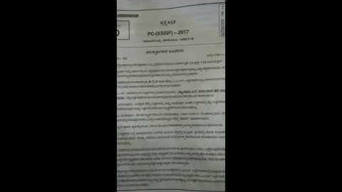 || 18/02/2018 KSISF EXAM KEY ANSWER FULL EXPLAINE ||