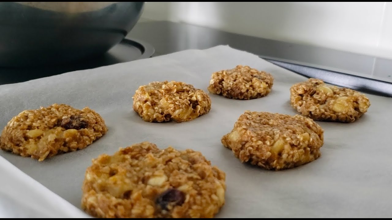 Banana Peanut Butter Oatmeal Cookies 3 Ingredients Healthy Easy & Low Cal YouTube