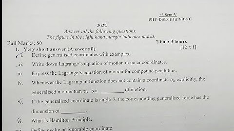 +3 5th sem.// Classical dynamics//physics Hons// previous year Q.paper //2022//Sambalpur University