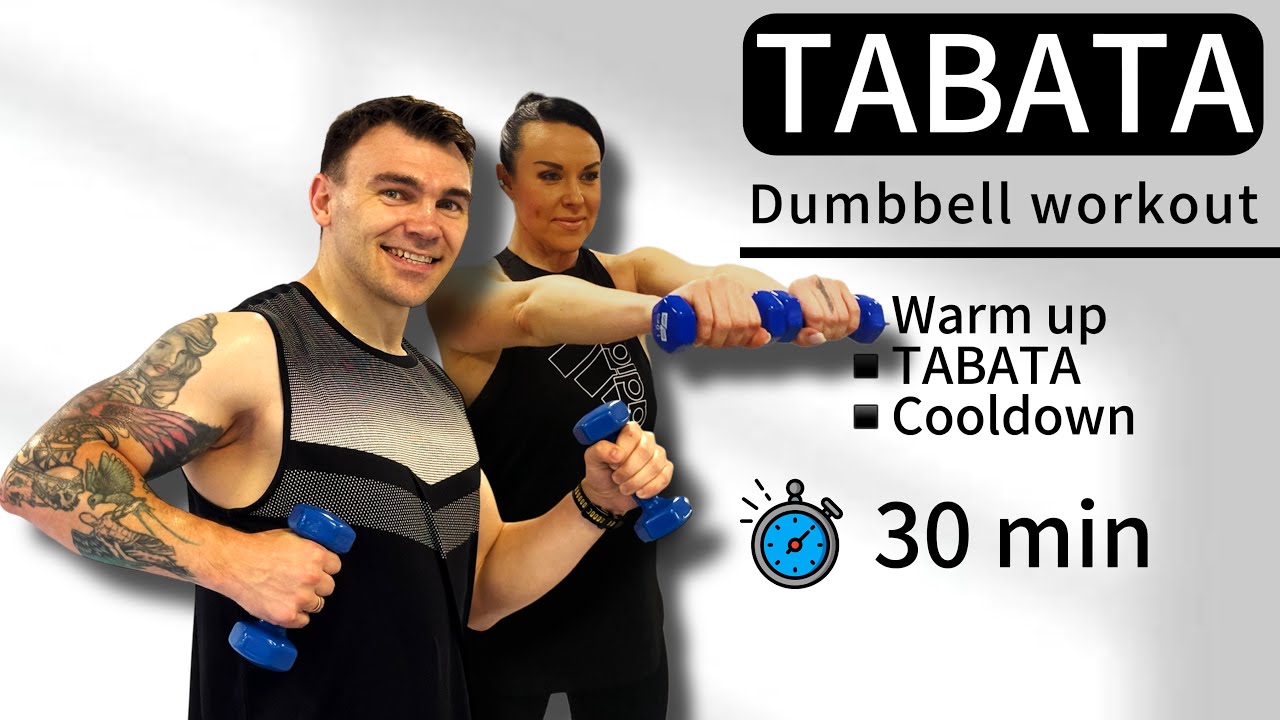 30-минутная тренировка TABATA на всё тело | HIIT-тренировка с гантелями для сжигания жира | #TBDB4.1