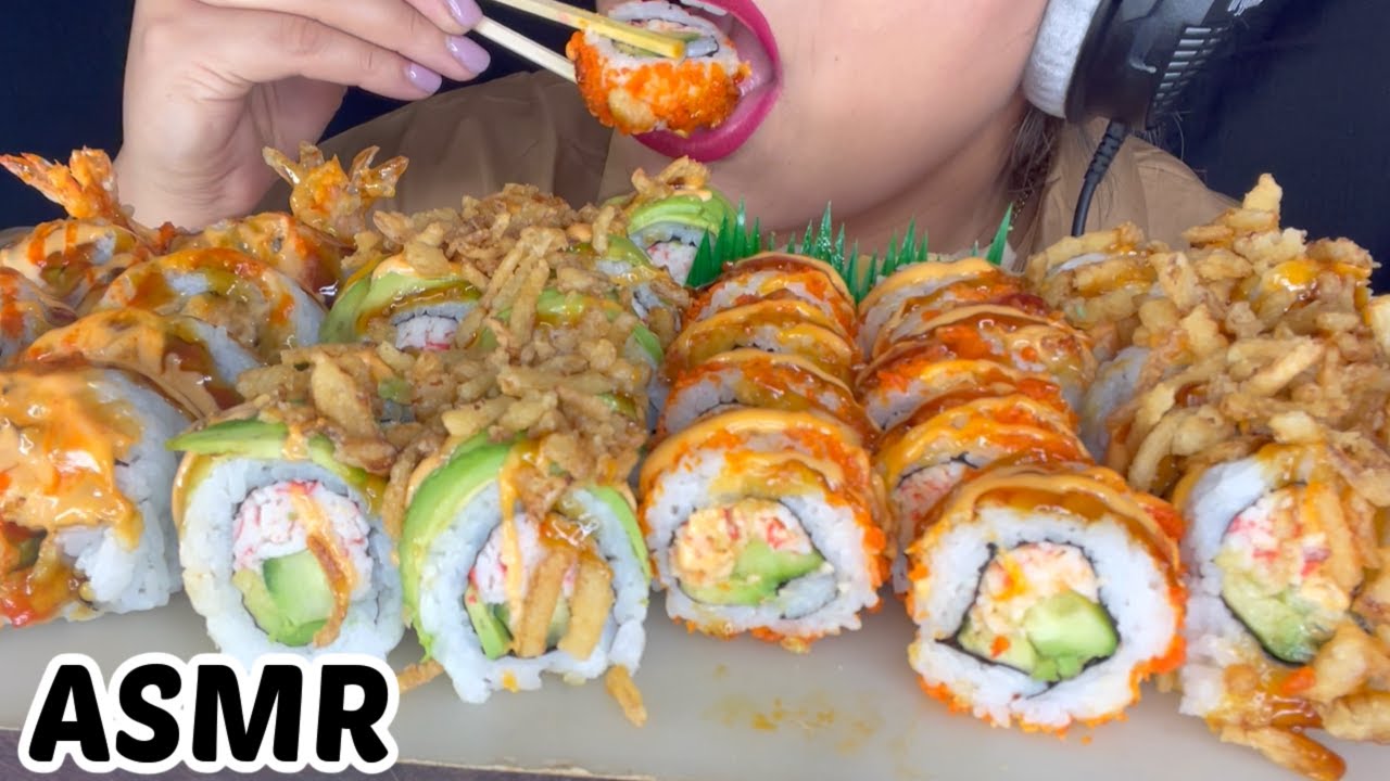 ASMR SUSHI PLATTER *EATING SOUNDS MUKBANG FOOD (NO TALKING)