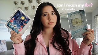 Can I Read My Monthly TBR In One Week? | reading vlog 📖🎀💌
