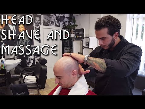 💈 Old school Barber - Head Shave with Massage - ASMR no talking