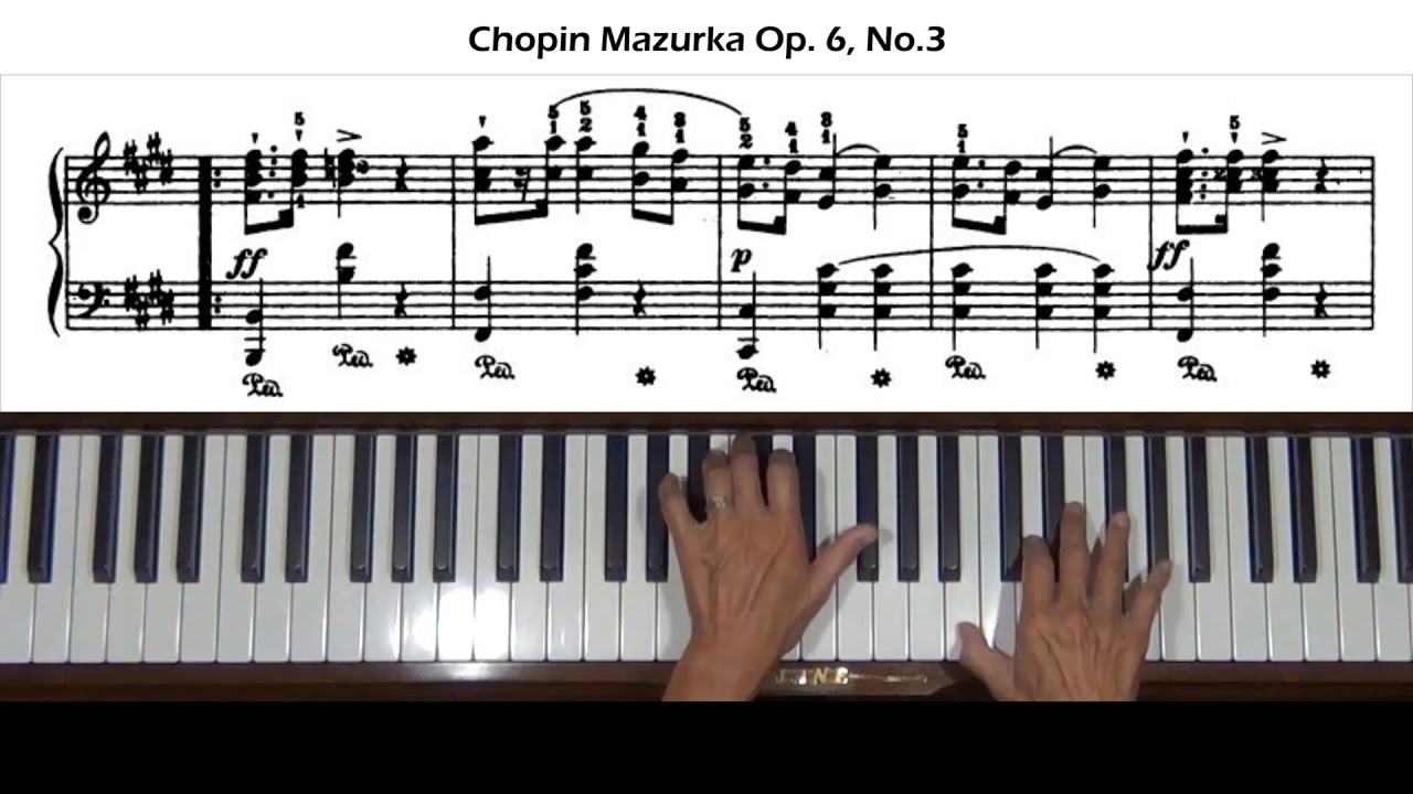 Chopin Mazurka in E Major Op. 6, No. 3 Piano Tutorial