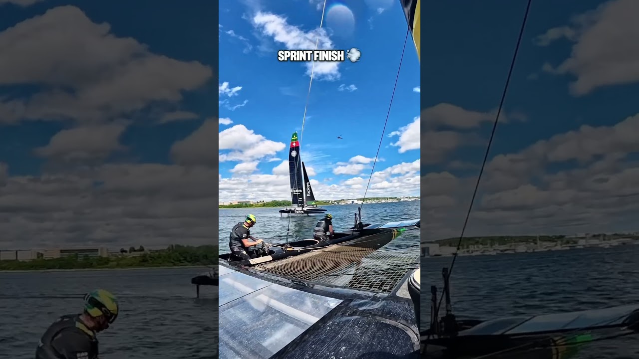 Battling for the podium in Halifax! 🇦🇺⚔️🇨🇭 #SailGP #sailing #racing