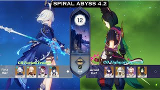 C0 Furina - Freeze Double Hydro C0 Tighnari Spread Spiral Abyss 4.2 Genshin Impact