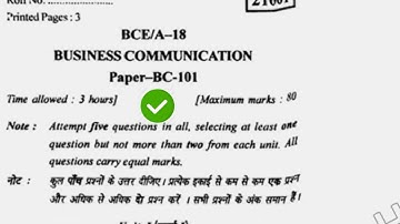 2018 Kuk BCom 1st Sem Business Communication Question Paper