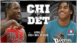 Chicago Bulls vs Detroit Pistons Full Game Highlights | Apr 11 | 2024 NBA Season