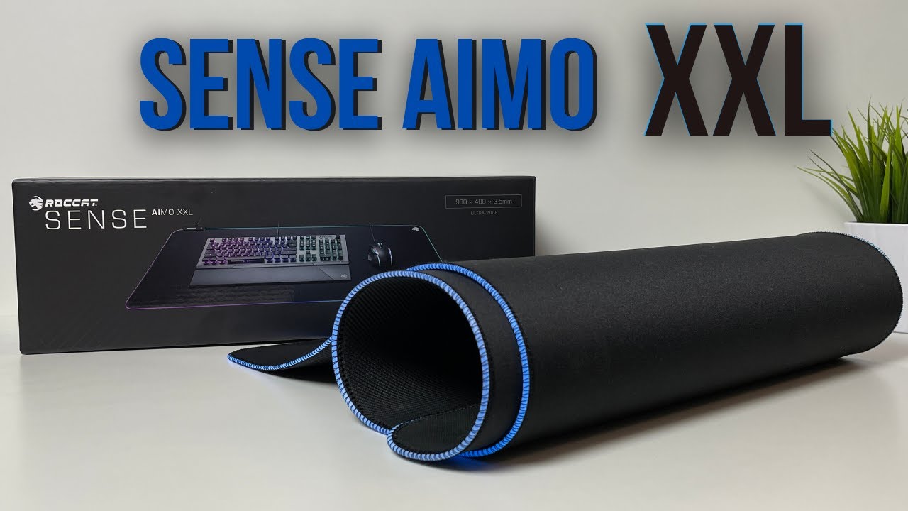 Roccat Sense AIMO XXL RGB Mouse Pad! It's Huge!! - YouTube
