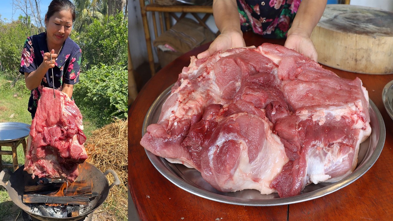 Amazing cooking skills: Yummy burned pork cooking | Braised pork recipe