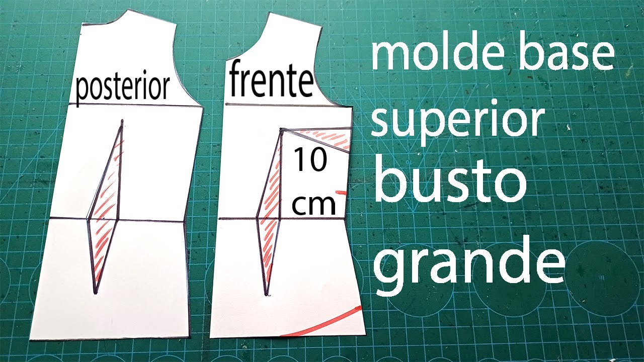 molde base  para busto grande 10 cm de pinza y como corregir