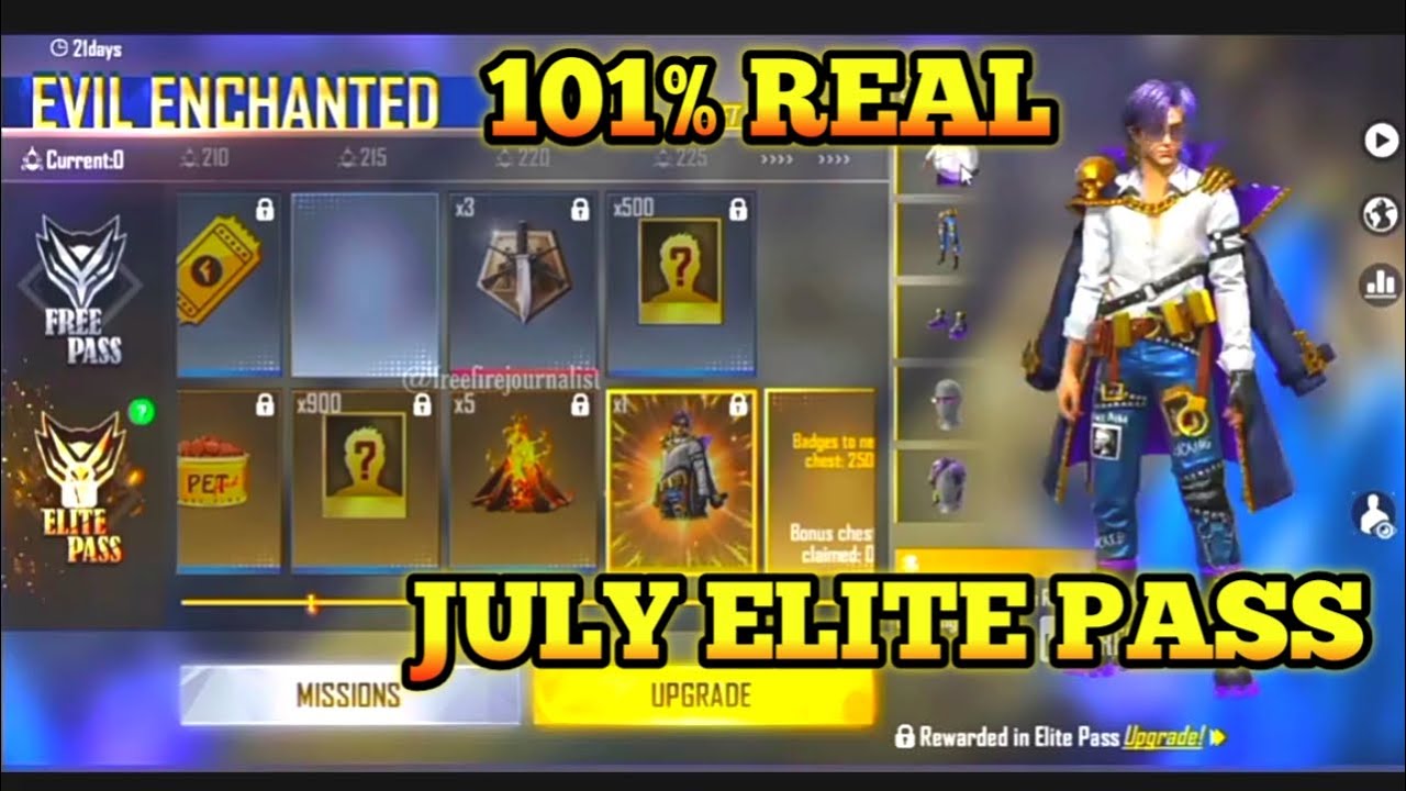 JULY ELITE PASS FULL REVIEW || FREE FIRE JULY ELITE PASS 2021 || ELITE PASS SEASON 38 FREE FIRE