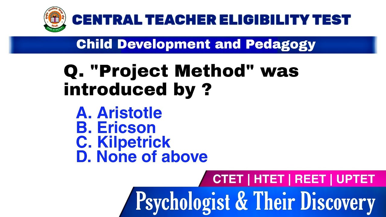 Child Development and Pedagogy | CDP Important MCQs | Psychologist & Their Theory | CTET |HTET|REET