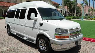 2012 Chevy Express 3500 9 Passenger High Top Explorer Limited SE Conversion Van 49K Miles Leather TV