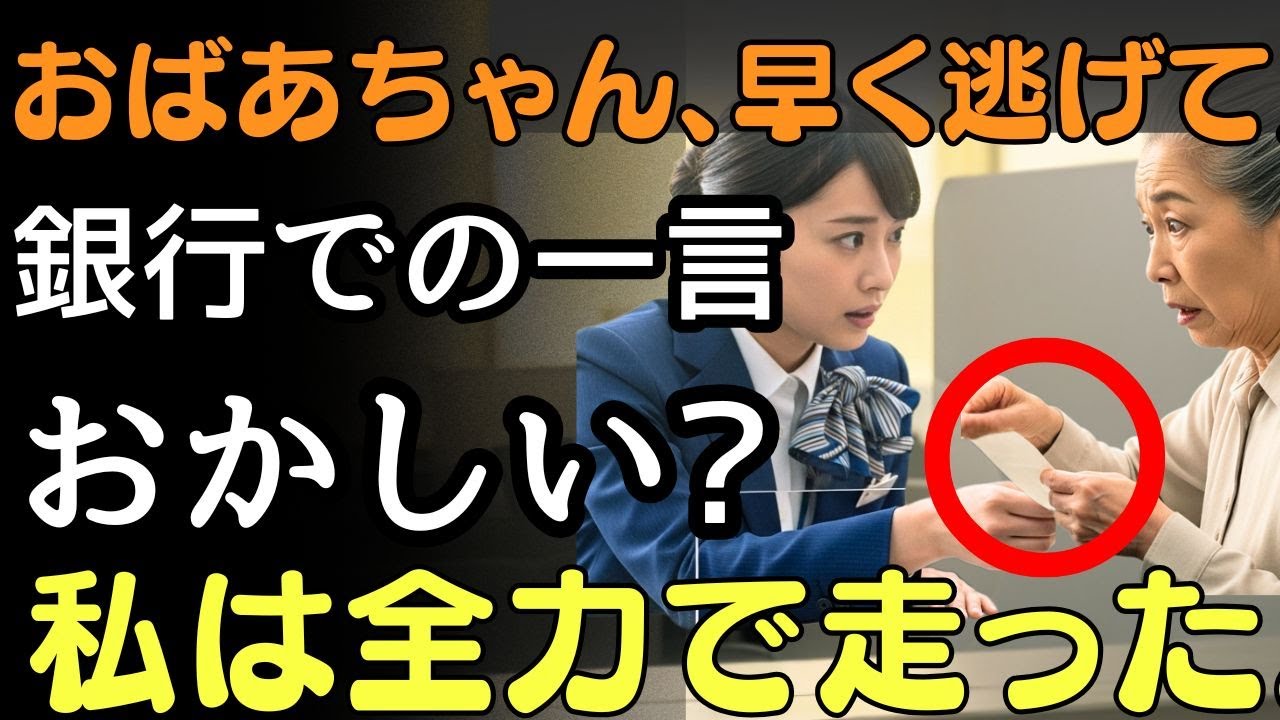 「おばあちゃん、早く逃げて」銀行でお金を下ろしていた時、職員が小声で言った――。その言葉に私は全力で走った。 | 人生の教訓