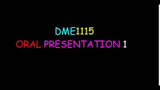 ORAL PRESENTATION 1
