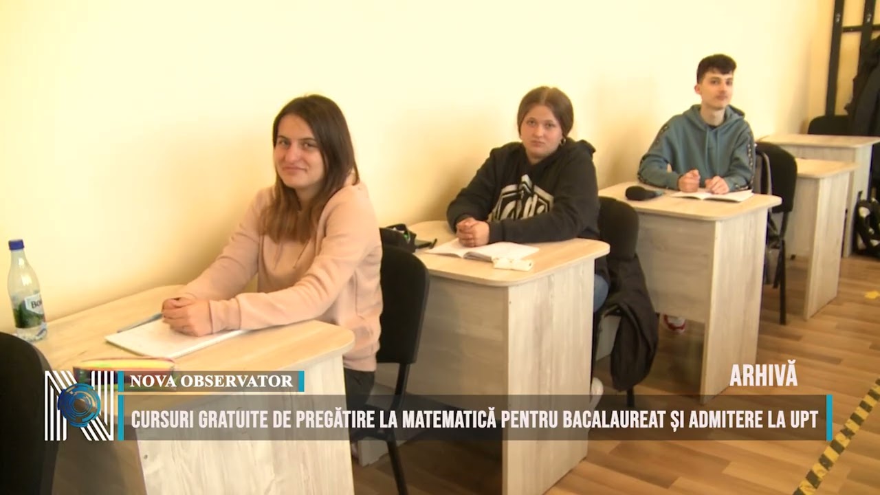 Cursuri gratuite de pregătire la matematică pentru bacalaureat și admitere la UPT