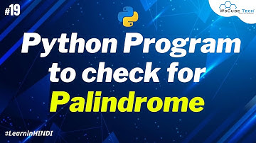 Python Program to check for Palindrome - in Hindi #19