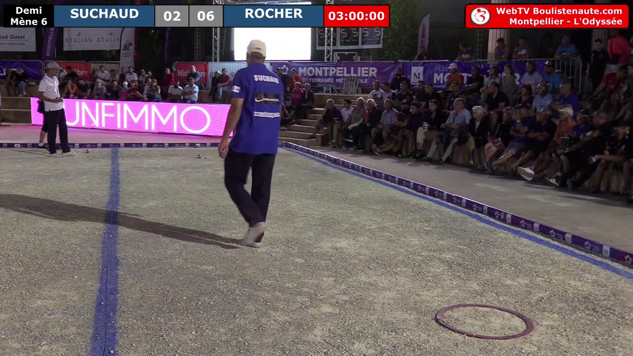 Odyssée 2018 pétanque à Montpellier - Demi-finales ROCHER vs SUCHAUD et QUINTAIS vs LE BOURSICAUD