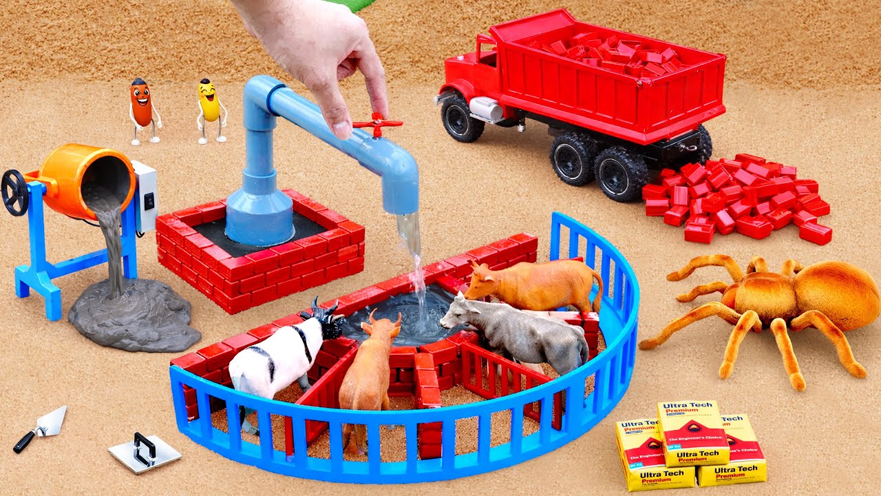 DIY Mini Tractor Builds a Water Well for Animals After Spider Attack | RC Construction