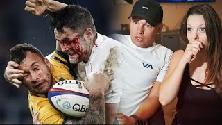 Couple Reacts to HARDEST RUGBY HITS You Will Ever See