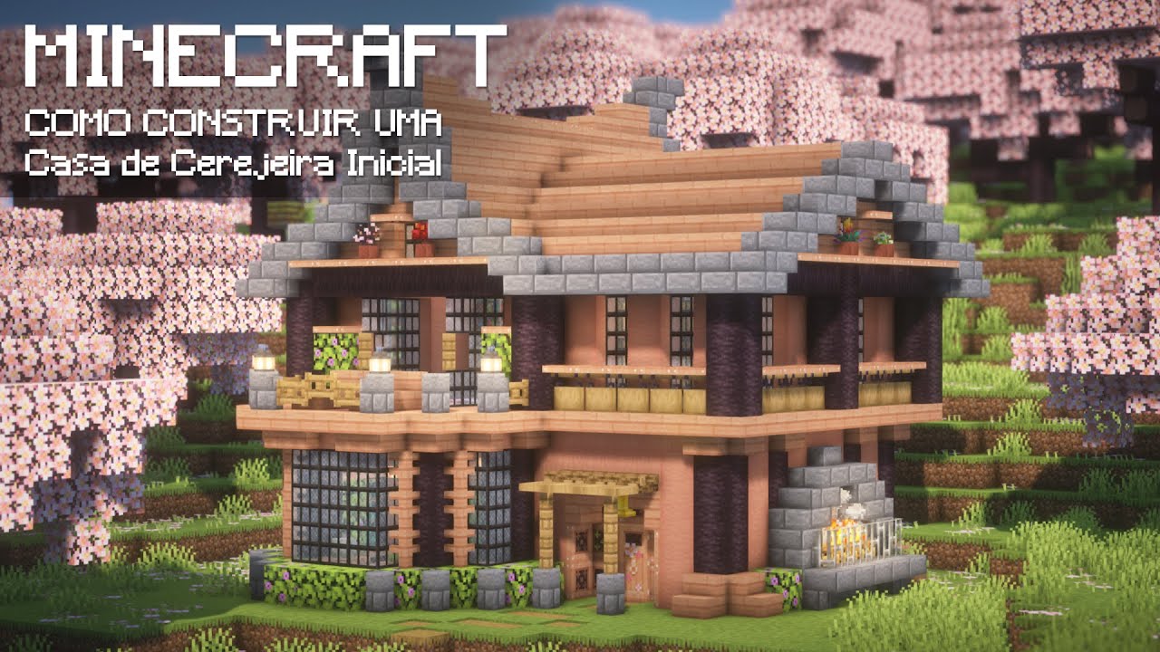 Minecraft 1.20  Como Fazer a Nova Casa Inicial Perfeita de Cherry Blossom  