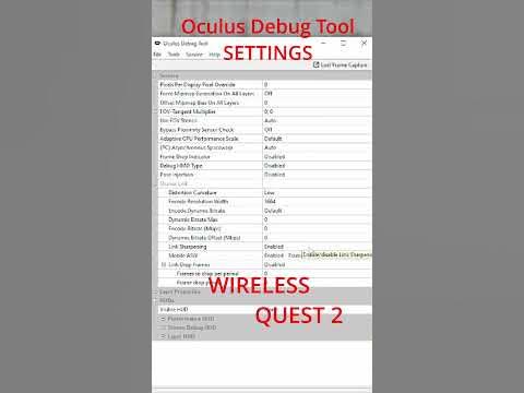Oculus Debug Tool Best Settings!! Quest 2 - YouTube