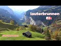 SWITZERLAND - Train to LAUTERBRUNNEN from WENGEN - GRINDELWALD - ISELTWALD -LAKE BRIENZ - Suiza - 4K