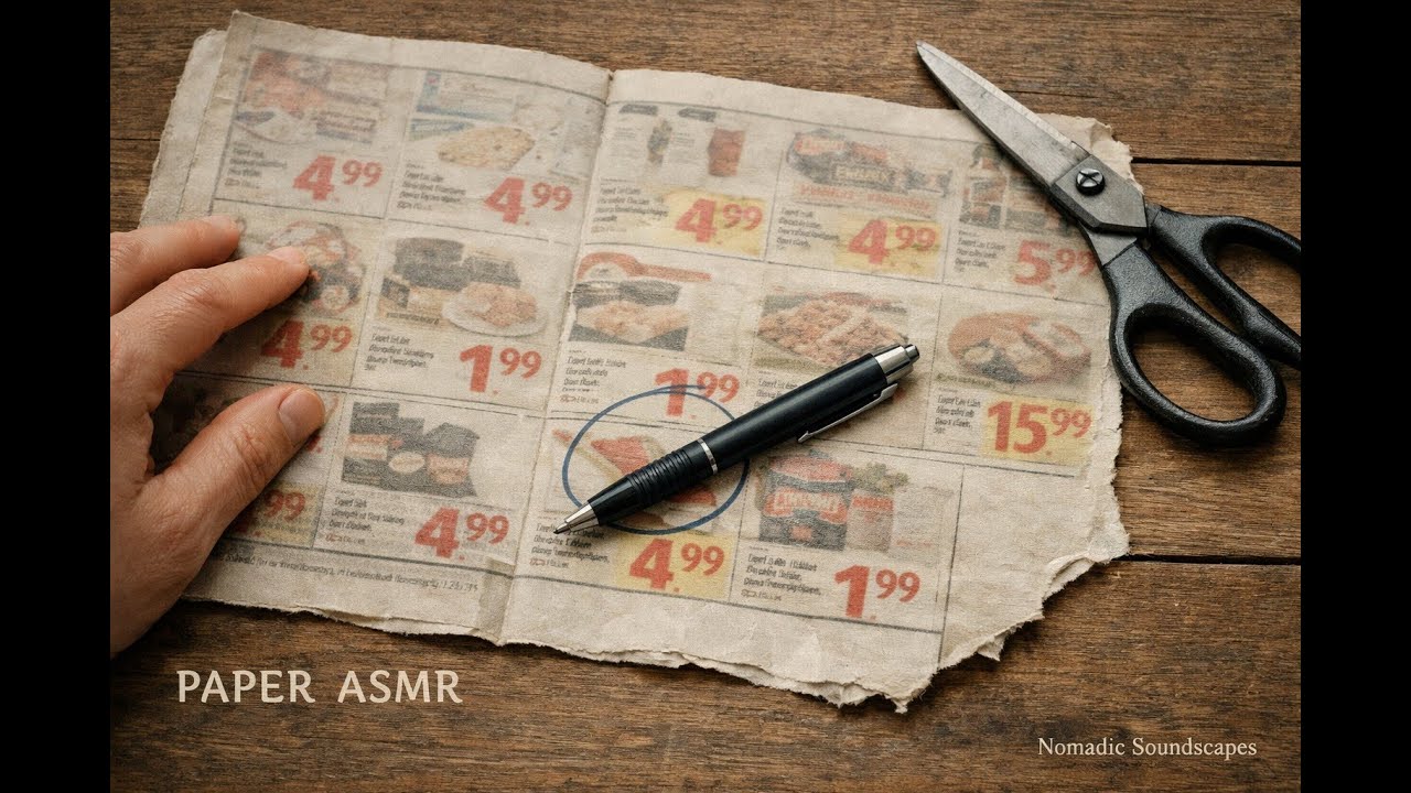 ASMR Paper Sounds – Unfolding, Writing, Cutting & Tearing Old Brochures