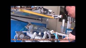 Glass Wine Bottles Screen Printing Machine with Auto Registration Motor