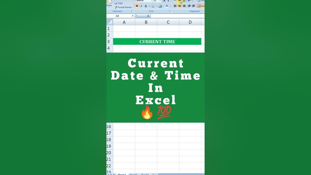 Current date and time in excel excel for fresher shorts short 