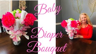 Dollar Tree Baby Diaper Bouquet Diaper Cake