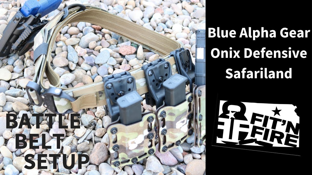 Battle Belt Setup Blue Alpha Gear, Onix Defensive, and Safariland