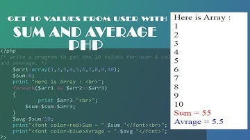 Write a program to get the 10 values for user calculate sum and average using php || avadh tutor