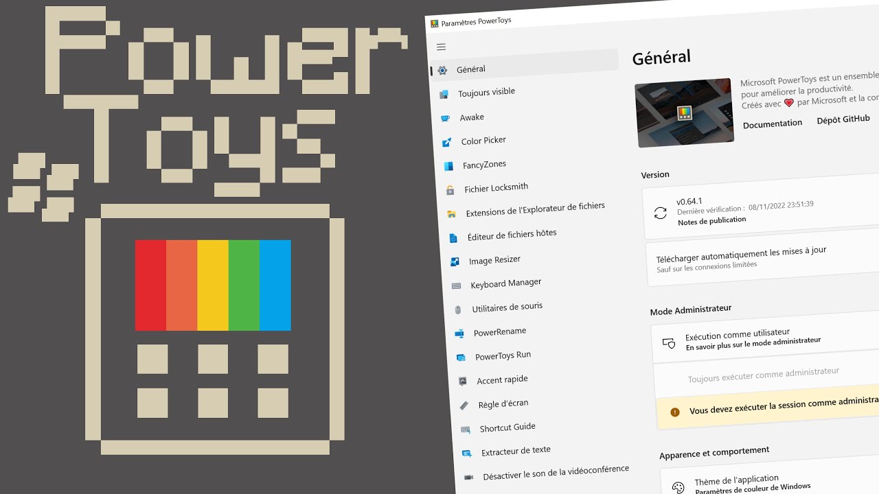 Les nouveaux outils des Microsoft PowerToys (0.64.1 - Novembre 2022)