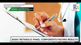 Basic Metabolic Panel Components Fasting Results