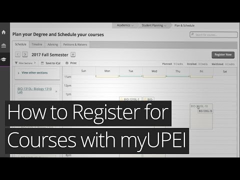 How to Register for Courses with myUPEI